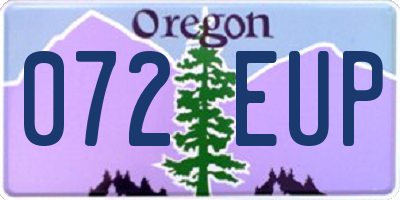 OR license plate 072EUP
