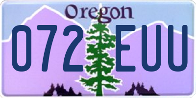 OR license plate 072EUU