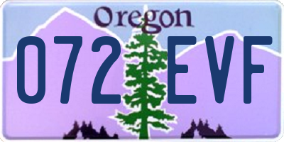 OR license plate 072EVF