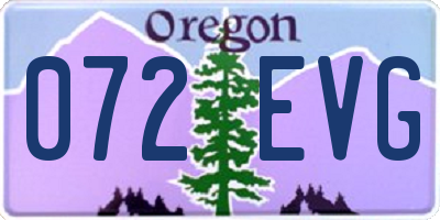 OR license plate 072EVG