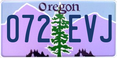 OR license plate 072EVJ
