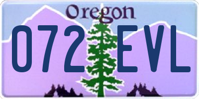 OR license plate 072EVL