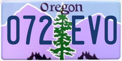 OR license plate 072EVO