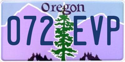 OR license plate 072EVP