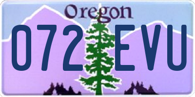 OR license plate 072EVU