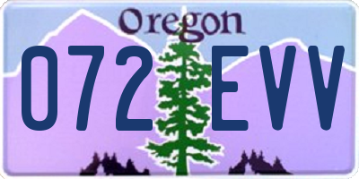 OR license plate 072EVV