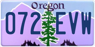 OR license plate 072EVW