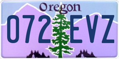 OR license plate 072EVZ