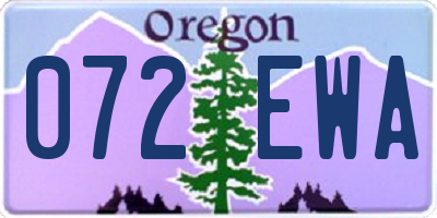OR license plate 072EWA