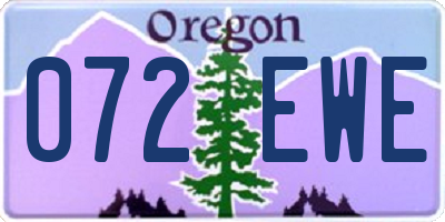 OR license plate 072EWE