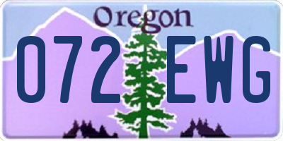 OR license plate 072EWG
