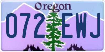 OR license plate 072EWJ