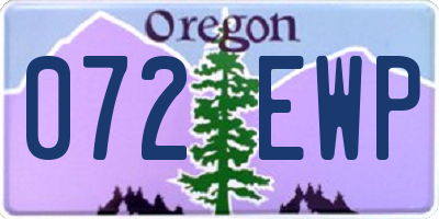 OR license plate 072EWP