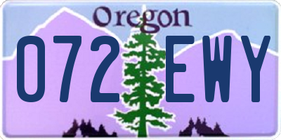 OR license plate 072EWY