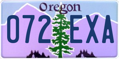 OR license plate 072EXA