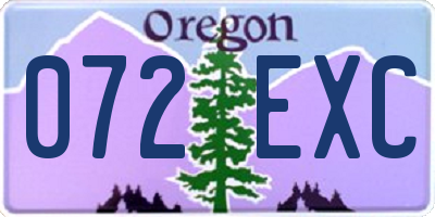 OR license plate 072EXC