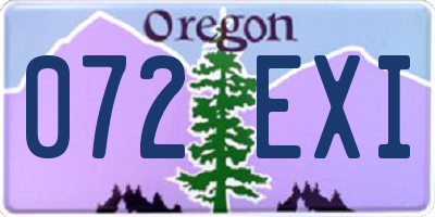 OR license plate 072EXI