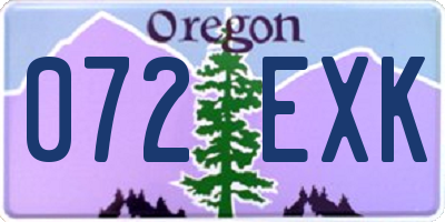 OR license plate 072EXK