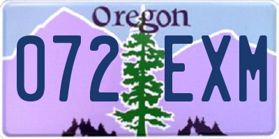 OR license plate 072EXM