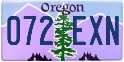 OR license plate 072EXN