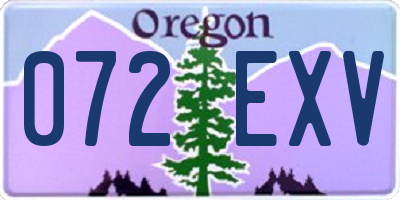 OR license plate 072EXV