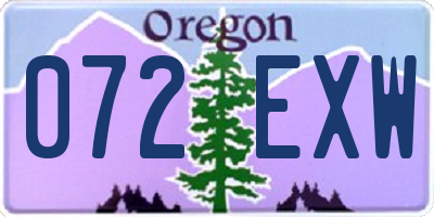 OR license plate 072EXW