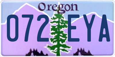OR license plate 072EYA