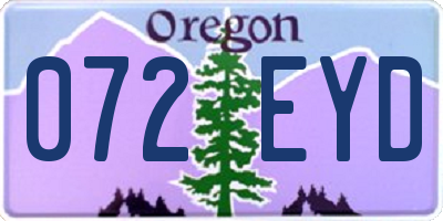 OR license plate 072EYD