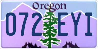 OR license plate 072EYI