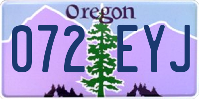 OR license plate 072EYJ