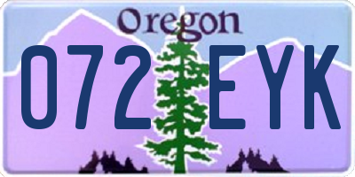 OR license plate 072EYK