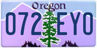 OR license plate 072EYO