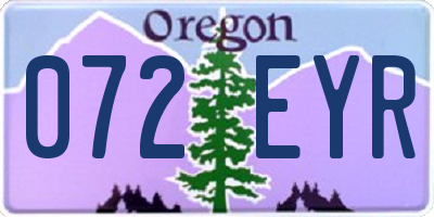 OR license plate 072EYR