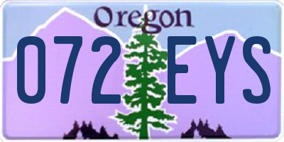 OR license plate 072EYS