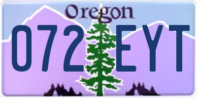OR license plate 072EYT