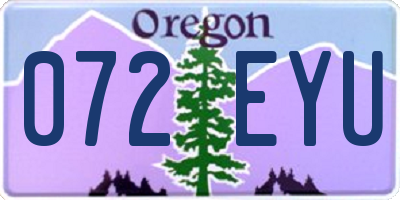 OR license plate 072EYU