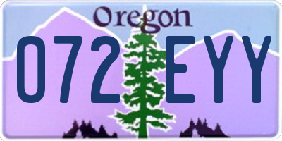 OR license plate 072EYY