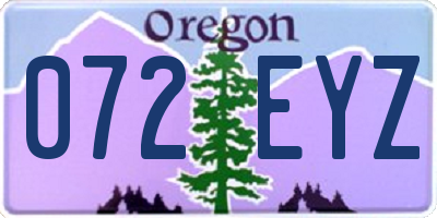 OR license plate 072EYZ