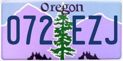 OR license plate 072EZJ