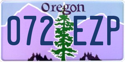 OR license plate 072EZP