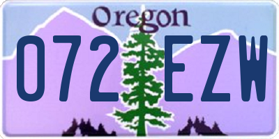 OR license plate 072EZW
