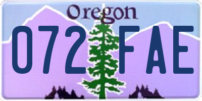 OR license plate 072FAE