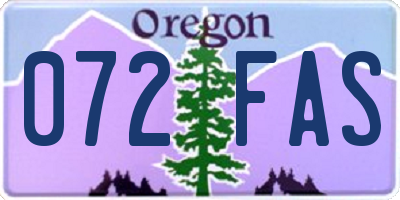 OR license plate 072FAS