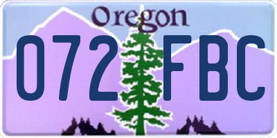 OR license plate 072FBC