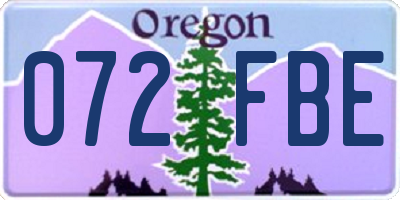 OR license plate 072FBE