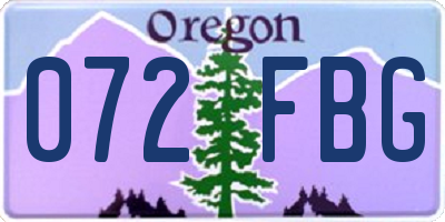 OR license plate 072FBG