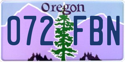 OR license plate 072FBN