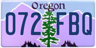 OR license plate 072FBQ