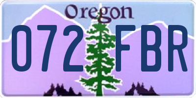 OR license plate 072FBR