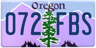 OR license plate 072FBS
